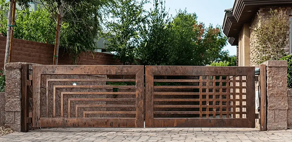 Custom driveway gate installation for a home entrance in Columbia, MO