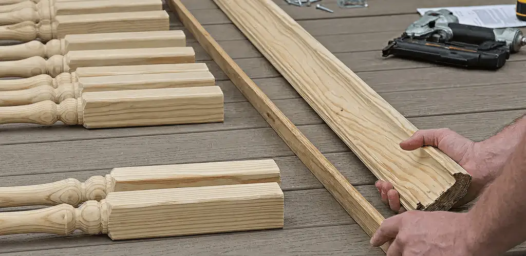 Handrail installation materials and wood components for stair rail work in Columbia, MO